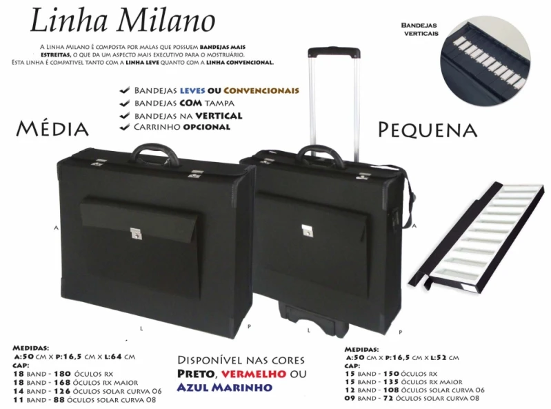 mala para óculos com 80 lugares